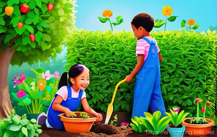 코코몽 제작사  올리브 스튜디오 - **Prompt:** A whimsical and brightly lit animated scene featuring a group of diverse, happy children...