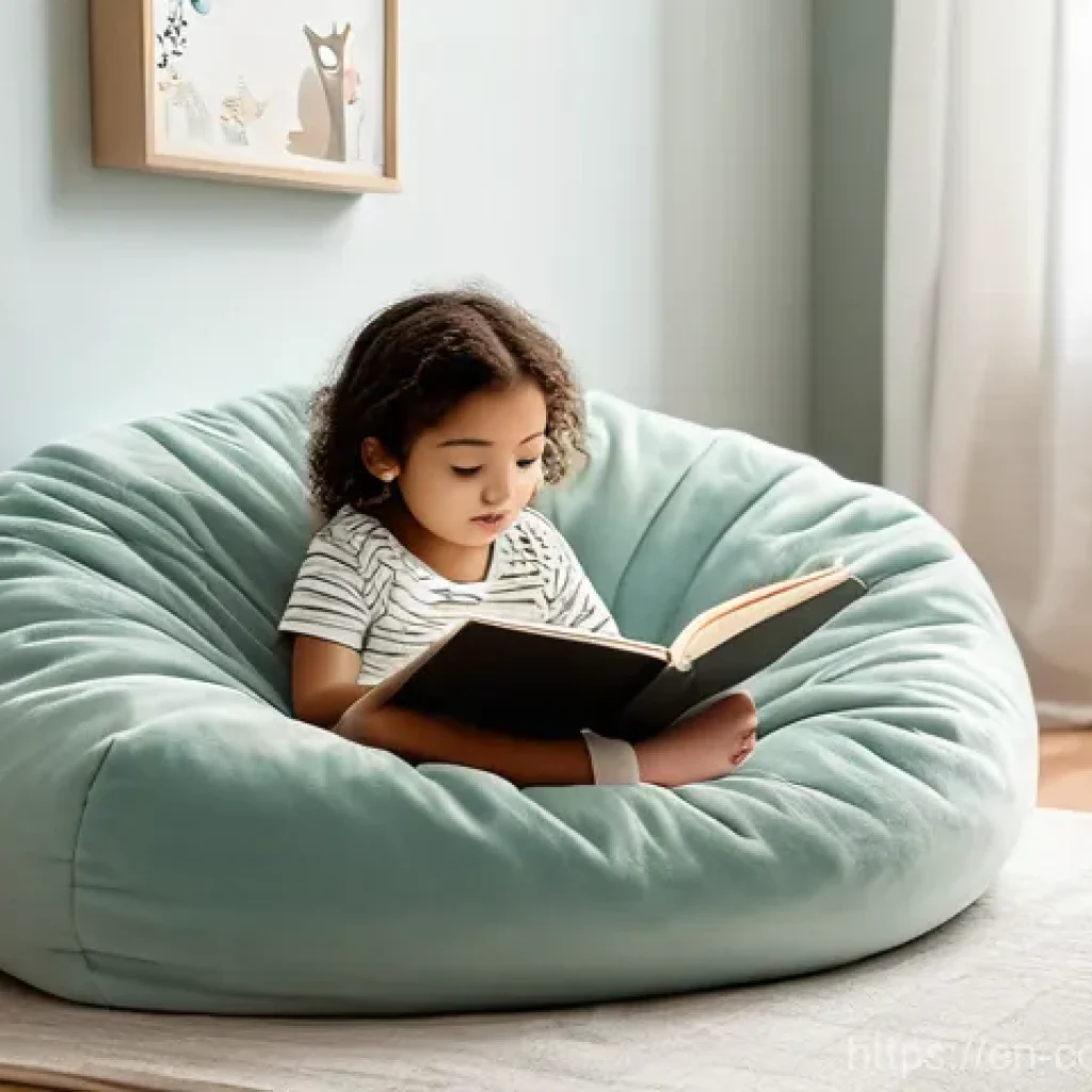 코코몽의 색감과 어린이 심리학 - **A Calming Reading Nook for a Child**
    "An image depicting a serene and cozy children's reading ...