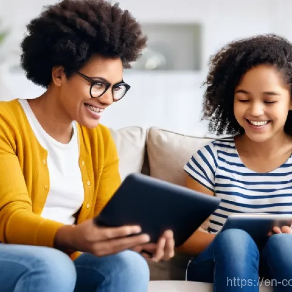 코코몽의 SNS 마케팅 전략 - **Prompt 1: Diverse Families Engaging with Educational Content**
    A brightly lit, comfortable liv...