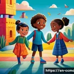 Home 20 코코몽의 국제 시장 성공 사례 - **Prompt 1: Global Friendship and Adventure**
"A vibrant, richly detailed illustration of a dive...