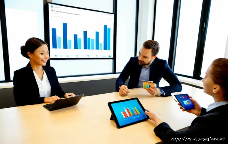 코코몽의 상업적 성공 분석 - Photorealistic business analysis scene in a bright modern office, a diverse marketing team reviewing...