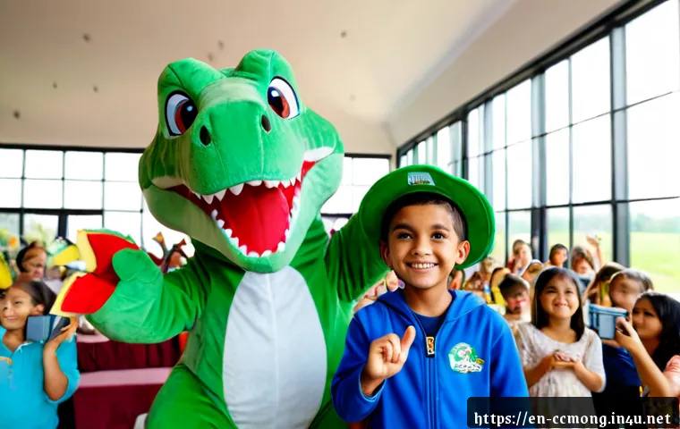 코코몽 글로벌 팬 이벤트 - Photorealistic international family fan event in a bright modern community hall, children and parent...